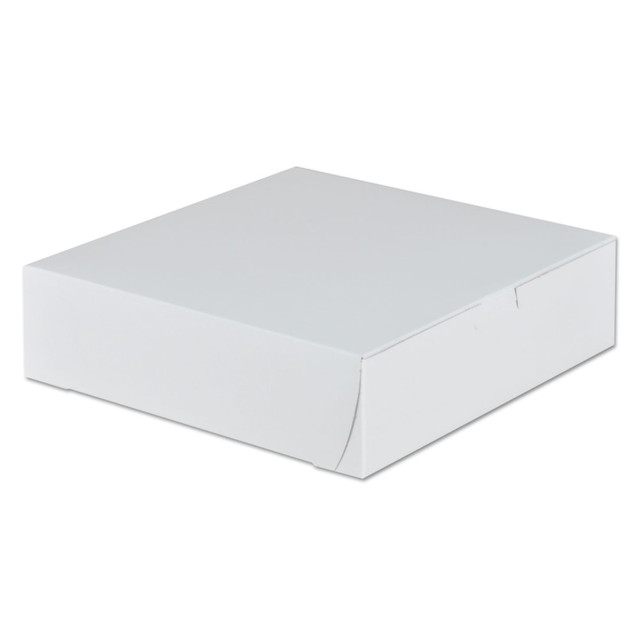 SOUTHERN CHAMPION TRAY L.P. 953 SCT 1-Piece Non-Window Bakery Boxes, 2-1/2inH x 9inW x 9inD, White, Carton Of 250 Boxes