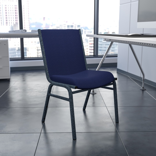 FLASH FURNITURE XU60153NVY HERCULES Series Stack Accent Chair, Navy Blue Patterned Fabric/Silvervein Frame FLASH FURNITURE XU60153NVY HERCULES Series Stack Accent Chair, Navy Blue Patterned Fabric/Silvervein Frame