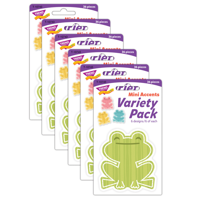 EDUCATORS RESOURCE T-10743-6 Trend Mini Accents, Garden Frogs, 36 Accents Per Pack, Bundle Of 6 Packs