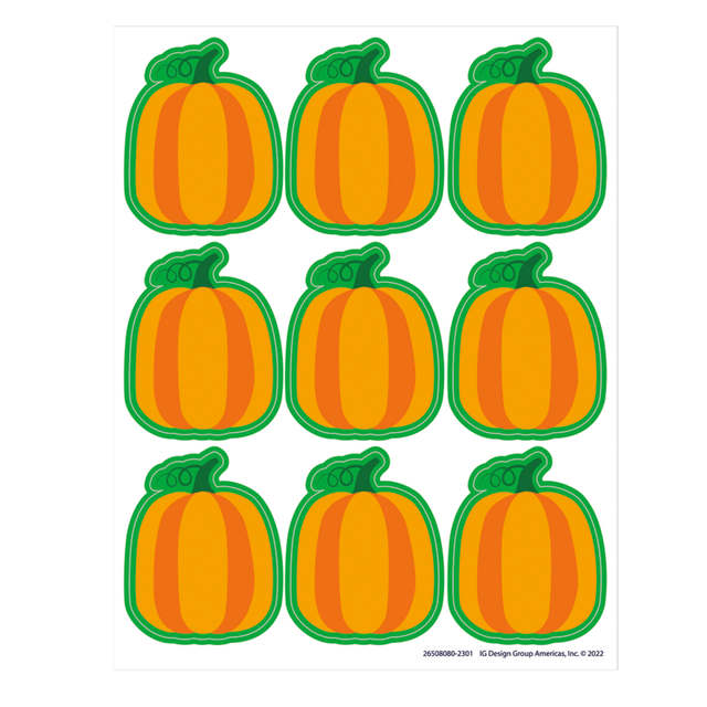 EDUCATORS RESOURCE EU-650808-12 Eureka Giant Stickers, 1-5/16in x 1-3/4in, Fall Pumpkin, 36 Stickers Per Pack, Set Of 12 Packs EDUCATORS RESOURCE EU-650808-12 Eureka Giant Stickers, 1-5/16in x 1-3/4in, Fall Pumpkin, 36 Stickers Per Pack, Set Of 12 Packs