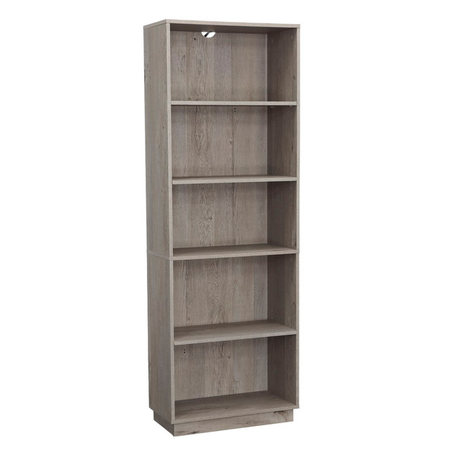 SAUDER WOODWORKING CO. 433887 Sauder Sundar 68inH 5-Shelf Display Bookcase, Mystic Oak