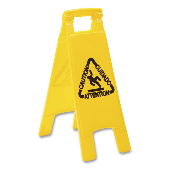 BOARDWALK 26FLOORSIGN Site Safety Wet Floor Caution Sign, 2-Sided, 10 x 2 x 26, Yellow