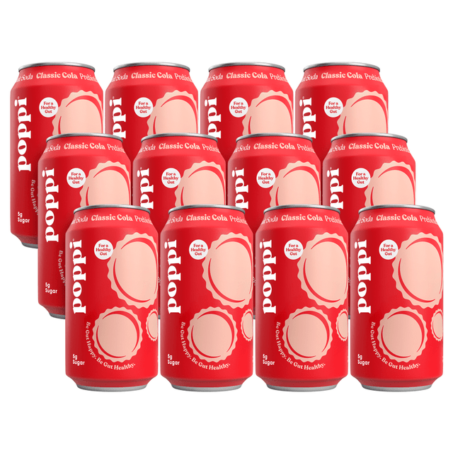 VNGR BEVERAGE LLC 810063710361 Poppi Classic Cola, 12 Oz, Pack Of 12 Cans