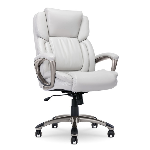 TRUE INNOVATIONS 43520G Serta Garret Ergonomic Bonded Leather High-Back Executive Chair, White