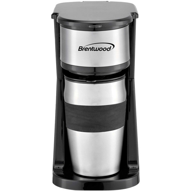 BRENTWOOD APPLIANCES, INC. TS-113BK Brentwood 700-Watt 1.75-Cup Single-Serve Portable Coffee Maker With 14 Oz Travel Mug, Black