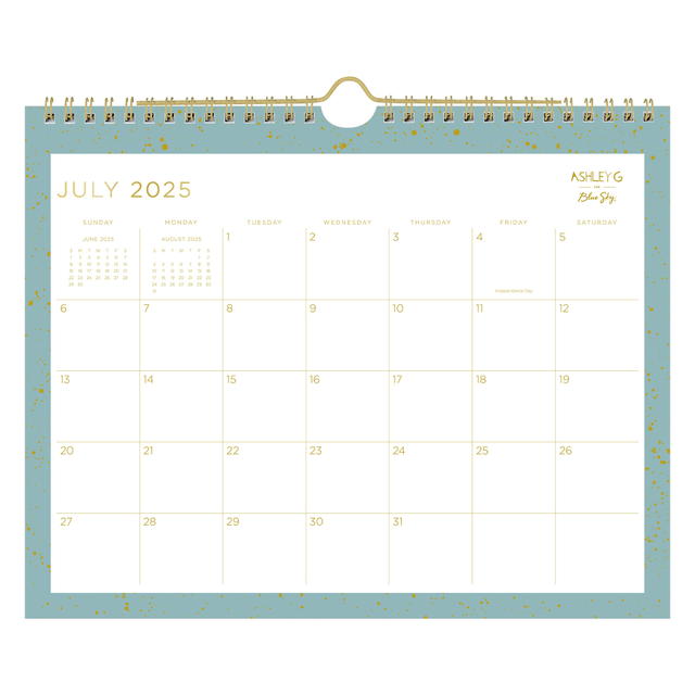 BLUE SKY THE COLOR OF IMAGINATION LLC 149045-A26 2025-2026 Blue Sky Monthly Wall Calendar, 8-3/4in x 11in, Splatter Dot Jade, July 2025 To June 2026, 149045 BLUE SKY THE COLOR OF IMAGINATION LLC 149045-A26 2025-2026 Blue Sky Monthly Wall Calendar, 8-3/4in x 11in, Splatter Dot Jade, July 2025 To June 2026, 149045