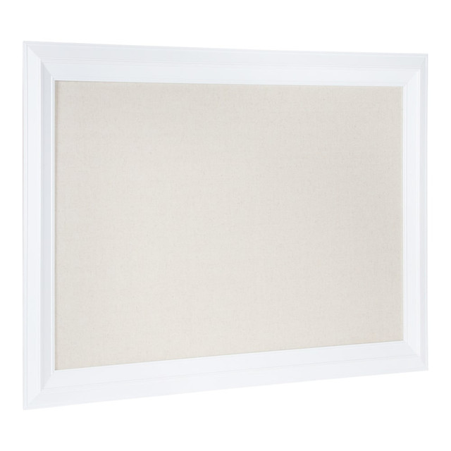 UNIEK INC. 218096 Kate and Laurel Whitley Non-Magnetic Framed Linen Fabric Pinboard, 29-1/2in x 45-1/2in, Beige, White Plastic Frame UNIEK INC. 218096 Kate and Laurel Whitley Non-Magnetic Framed Linen Fabric Pinboard, 29-1/2in x 45-1/2in, Beige, White Plastic Frame