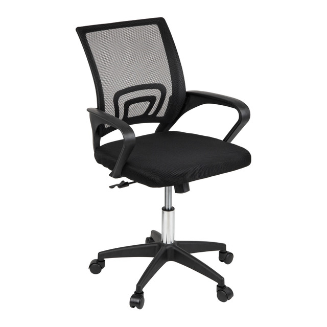 EMS MIND READER LLC OFFCHAIR17-BLK Mind Reader Ergonomic Mesh Mid-Back Swivel Executive Office Chair, Black