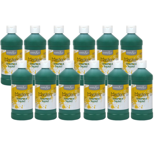 EDUCATORS RESOURCE RPC201745-12 Handy Art Little Masters Tempera Paints, 16 Oz, Green, Pack Of 12 Paints EDUCATORS RESOURCE RPC201745-12 Handy Art Little Masters Tempera Paints, 16 Oz, Green, Pack Of 12 Paints