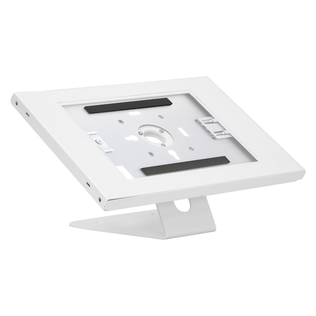 Mount and secure tablets with the Mount-It! Anti-Theft Tablet Countertop Stand/Wall Mount. The lockable, tamper-proof design provides increased security, while the rotating enclosure allows for landscape and portrait viewing. The mount is made of steel for durability.  Lockable, tamper-proof design provides increased security.  Rotating enclosure allows for landscape and portrait viewing.  Mounts to the countertop or wall.  Made of durable steel.  Compatible with iPad Pro (10.5in, 11in), iPad Air (10.5in, 10.9in), iPad 10 (10.9in), iPad 9 (10.2in), iPad 8 (10.2in), and iPad 7 (10.2in).  Weight capacity tested to support 2.2 lb.  Assembly required.  Backed by the manufacturer's limited lifetime warranty.