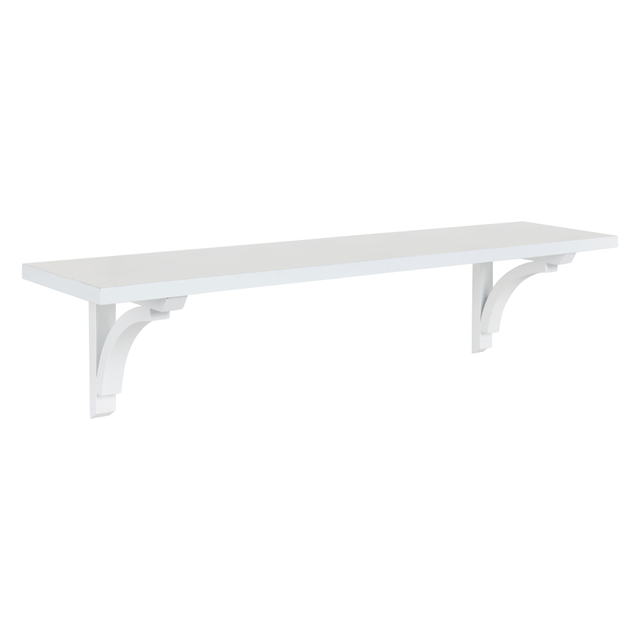 UNIEK INC. 212591 Kate And Laurel Corblynd Wall Shelf, 8-9/16inH x 36inW x 8inD, White UNIEK INC. 212591 Kate And Laurel Corblynd Wall Shelf, 8-9/16inH x 36inW x 8inD, White