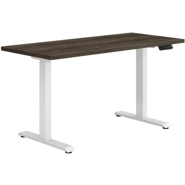 HON HONHABWHTFW2454  Coze Worksurface With Coordinate Height-Adjustable Base, 54inW, Florence Walnut/White
