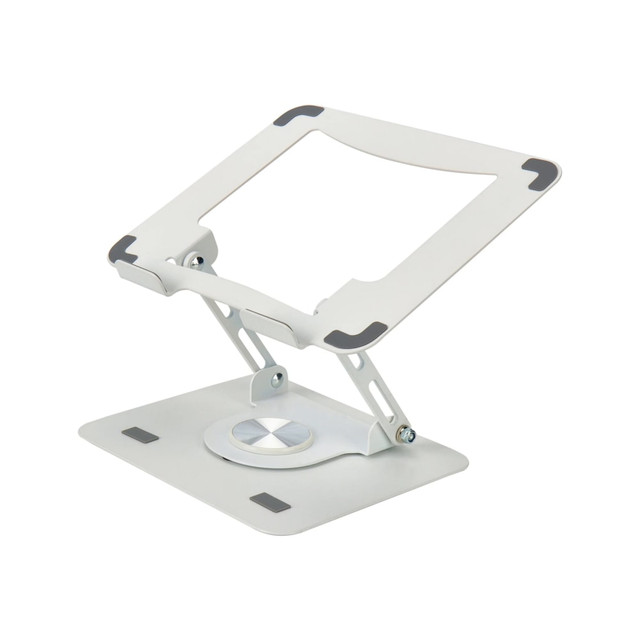 UNCAGED ERGONOMICS SLS-WHITE  Swivel Laptop Stand for Desk - Adjustable Laptop Riser Cooler with 360 Rotation - Up to 15.60in Screen Support - 19 lb Load Capacity - 10.20in Width x 10in Depth - Desk - Metal - White