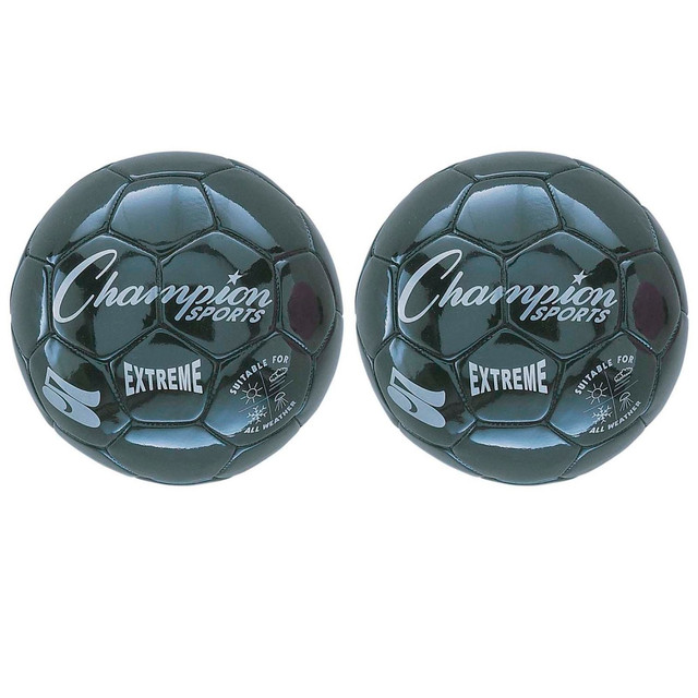 EDUCATORS RESOURCE CHSEX5BK-2 Champion Sports Extreme Soccer Balls, Size 5, Black, Pack Of 2 Balls EDUCATORS RESOURCE CHSEX5BK-2 Champion Sports Extreme Soccer Balls, Size 5, Black, Pack Of 2 Balls