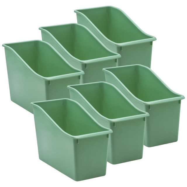 EDUCATORS RESOURCE TCR20461-6 Teacher Created Resources Plastic Book Bins, 7-1/2inH x 11-3/8inW x 5-1/2inD, Eucalyptus Green, Pack Of 6 Bins EDUCATORS RESOURCE TCR20461-6 Teacher Created Resources Plastic Book Bins, 7-1/2inH x 11-3/8inW x 5-1/2inD, Eucalyptus Green, Pack Of 6 Bins