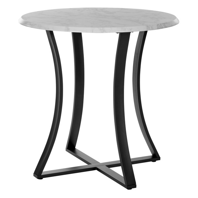 OFFICE STAR PRODUCTS MET36C-MAR Office Star Metro Round Counter Height Dining Table, 36-1/4inH x 36inW x 36inD, Faux Marble/Black