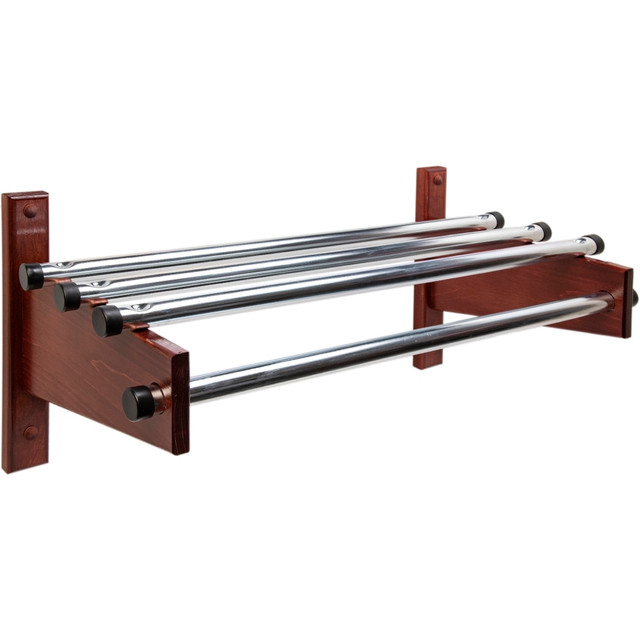 CENTRAL SPECIALTIES CO. TDE-30M CSL TDE Series Wood Wall Rack, 2-3/4inH x 30inW x 12-1/2inD, Mahogany