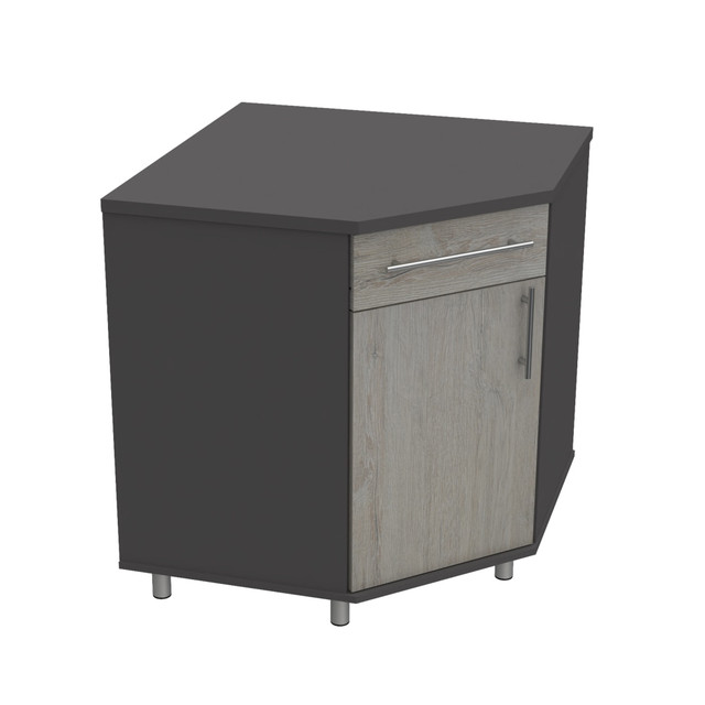 INVAL AMERICA, INC. GM-8440 Inval Kratos Series 44-1/2inW Corner Garage Storage Cabinet, Chantilly/Dark Gray INVAL AMERICA, INC. GM-8440 Inval Kratos Series 44-1/2inW Corner Garage Storage Cabinet, Chantilly/Dark Gray