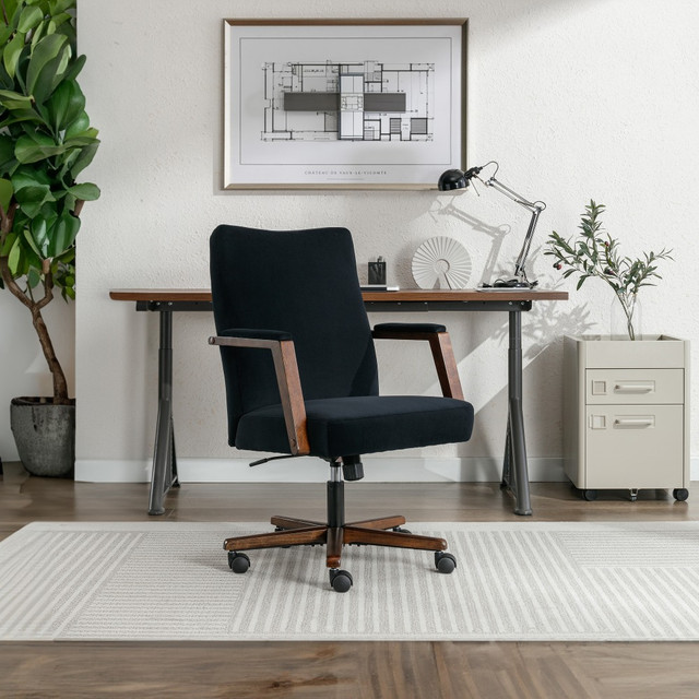 TRUE INNOVATIONS 52304-BLK Finch NEO ONE Ergonomic Fabric Hi-Back Executive Office Chair, Black