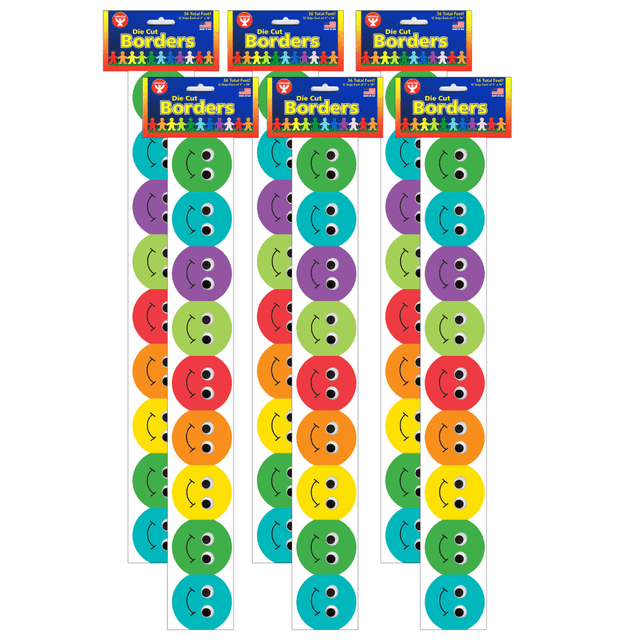 EDUCATORS RESOURCE HYG33610-6 Hygloss Classroom Borders, Smiley Face Mighty Brights, 12 Borders Per Pack, Set Of 6 Packs EDUCATORS RESOURCE HYG33610-6 Hygloss Classroom Borders, Smiley Face Mighty Brights, 12 Borders Per Pack, Set Of 6 Packs