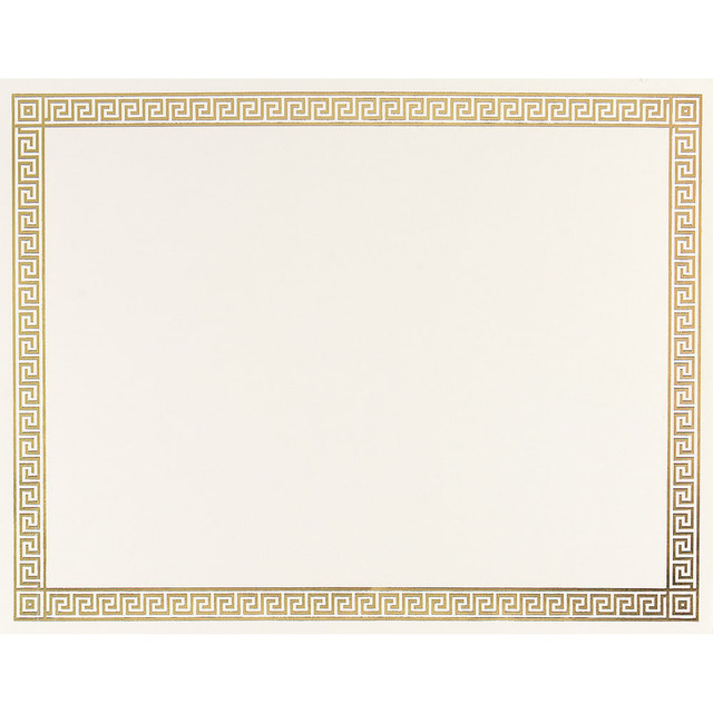 MASTERPIECE STUDIOS 963007 Great Papers! Foil Channel Certificates With Gold Foil Borders, 8-1/2in x 11in, Ivory, Pack Of 15 Certificates