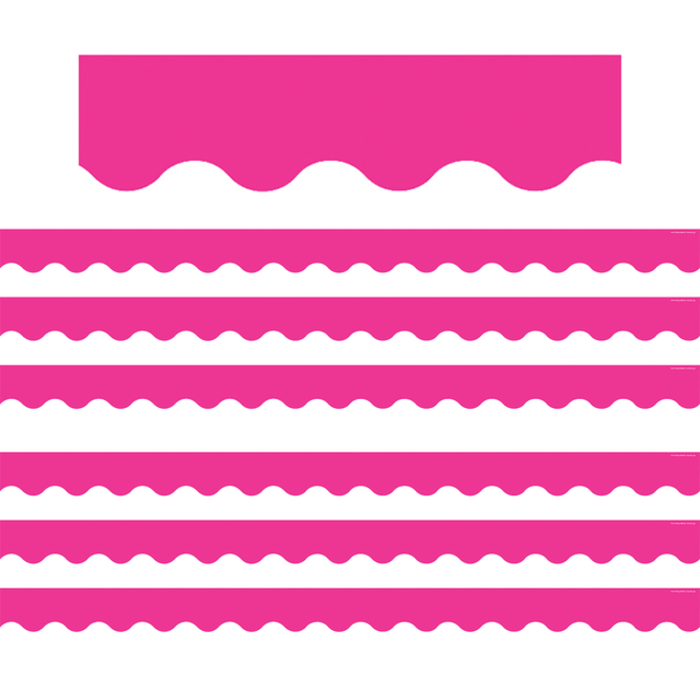 EDUCATORS RESOURCE TCR5582-6 Teacher Created Resources Scalloped Border Trim Packs, 35', Hot Pink, Set Of 6 Packs