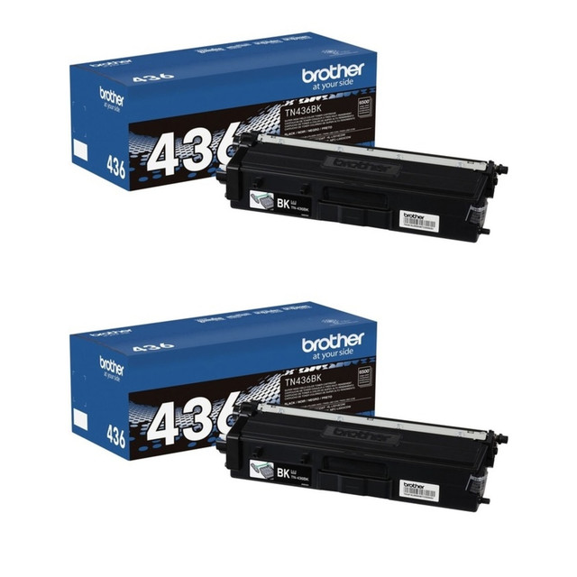 BROTHER INTL CORP TN436BK-2PKOD Brother TN-436 Black Super High Yield Toner Cartridges, Pack Of 2 Cartridges, TN436BK-2PKOD