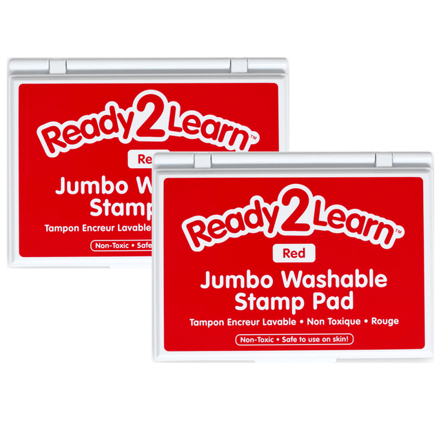 EDUCATORS RESOURCE CE-10037-2 Ready 2 Learn Jumbo Washable Stamp Pads, 4-15/16in x 6-3/4in, Red, Pack Of 2 Pads EDUCATORS RESOURCE CE-10037-2 Ready 2 Learn Jumbo Washable Stamp Pads, 4-15/16in x 6-3/4in, Red, Pack Of 2 Pads
