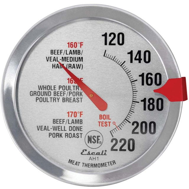 ESCALI AH1  Oven Safe Meat Thermometer - 120 deg.F (48.9 deg.C) to 220 deg.F (104.4 deg.C) - Easy to Read, Dishwasher Safe, Durable, Oven Safe, Grill Safe, Temperature Guide - For Meat, Cooking, Beef, Poultry, Pork, Ham, Food, Veal
