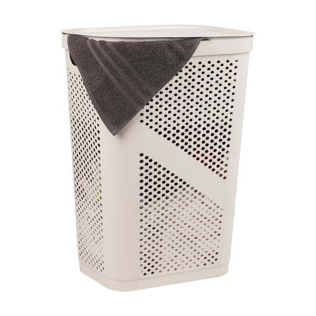 EMS MIND READER LLC HBIN60-IVO Mind Reader 60L Laundry Hamper Clothes Basket with Lid, 23-1/2inH x 13-3/4inW x 17-1/4inL, Ivory EMS MIND READER LLC HBIN60-IVO Mind Reader 60L Laundry Hamper Clothes Basket with Lid, 23-1/2inH x 13-3/4inW x 17-1/4inL, Ivory