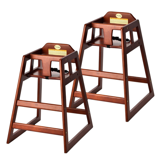 ADIR CORP. ALP412-02-MA Alpine Industries Stackable Baby High Chairs, Mahogany, Set Of 2 High Chairs ADIR CORP. ALP412-02-MA Alpine Industries Stackable Baby High Chairs, Mahogany, Set Of 2 High Chairs