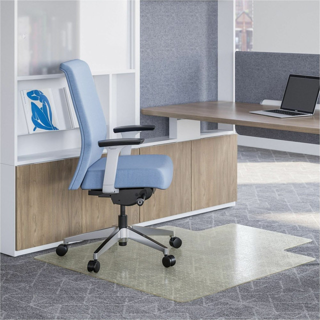 DEFLECT-O CORPORATION CM1K112OCB Deflecto OceanMat Chairmat - Floor, Commercial, Low Pile - 36in Width x 48in Depth x 0.250in Thickness - Lip Size 19in Length x 10in Width - Lipped - Plastic - Clear - 1Each