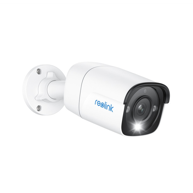 Make this Reolink security camera part of your setup to protect what matters most. The infrared night vision and large-aperture lens allow you to get a clear view of whats going on at all hours. The Reolink camera sends you alerts when motion is detected, helping you keep tabs on activity.  F1.6 large-aperture lens and 12.0-Megapixel resolution (4512 x 2512) for high-quality video.  Infrared night vision helps you see nearly 100ft in low lighting.  Provides instant push/email notifications when motion is detected.  Microphone and speaker let you converse with visitors.  IP66 waterproof and weatherproof casing for outdoor environments.  Can be used with or without an NVR.  PoE camera uses the included 18 m Ethernet cable to provide data transmission and power.  Backed by the manufacturers 2-year limited warranty.  The camera with F1.6 large aperture lens and 12MP ultra high resolution captures intricate details from facial features to license plates, leaving nothing goes unnoticed.  Once it detects something suspicious, the system will send to your device an instant push/email notification.  Enclosed in rigid and weatherproof casing (IP66 Waterproof), the smart home surveillance camera is unfazed by any harsh weather, working perfectly both inside and outside your house.  Come with an 18m-ethernet cable, the camera can be installed in a larger space to the NVR to meet your need.