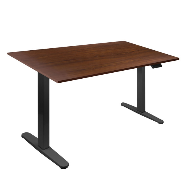 TRANSFORM PARTNERS LLC MI-18114 Mount-It! Dual Motor Electric 55inW Adjustable Height Standing Desk, Brown/Black TRANSFORM PARTNERS LLC MI-18114 Mount-It! Dual Motor Electric 55inW Adjustable Height Standing Desk, Brown/Black
