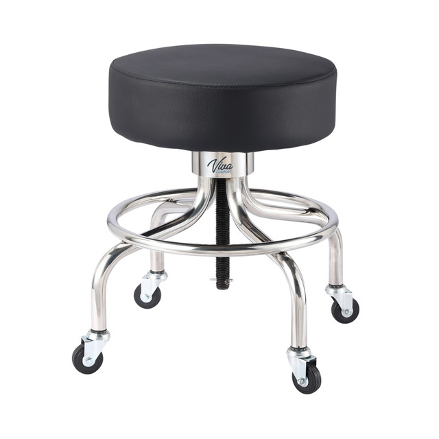 ADIR CORP. ADI910-02-BLK Alpine VivaComfort Height-Adjustable Exam Stool With Circular Foot Ring, Black/Silver ADIR CORP. ADI910-02-BLK Alpine VivaComfort Height-Adjustable Exam Stool With Circular Foot Ring, Black/Silver