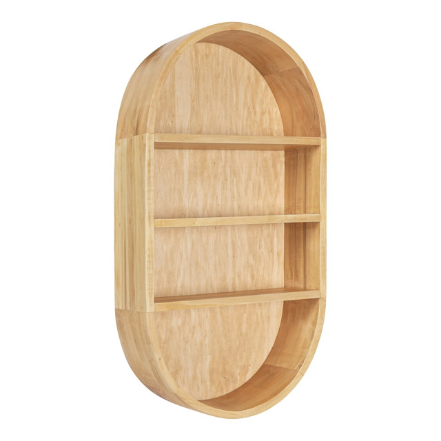 UNIEK INC. 219707 Kate and Laurel Hutton Wood Capsule Wall Shelves, 28inH x 16inW x 4-1/2inD, Natural, Pack Of 3 Shelves UNIEK INC. 219707 Kate and Laurel Hutton Wood Capsule Wall Shelves, 28inH x 16inW x 4-1/2inD, Natural, Pack Of 3 Shelves
