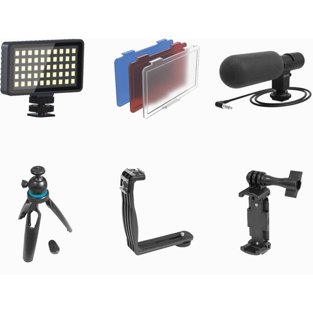 BOWER WA-VLEKIT2 Smart Photo Vlogger Kit With LED Light, Microphone & Remote, Black, WA-VLEKIT2 BOWER WA-VLEKIT2 Smart Photo Vlogger Kit With LED Light, Microphone & Remote, Black, WA-VLEKIT2