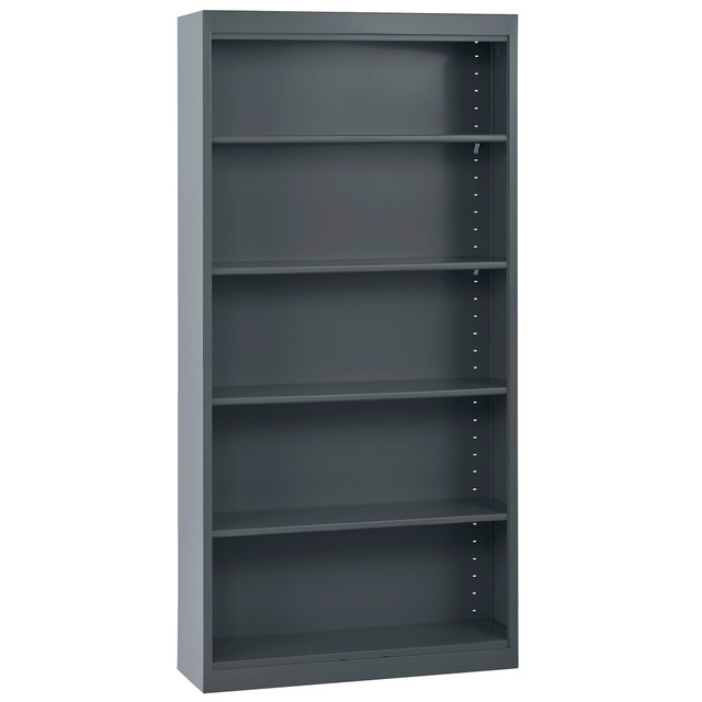 EDSAL SANDUSKY CORP BA40361272-02 Sandusky 72inH 5-Shelf Welded Steel Bookcase, Charcoal