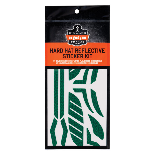 ERGODYNE CORPORATION 61104 Skullerz 8961 Reflective Hard Hat & Safety Helmet Sticker Kit, Green ERGODYNE CORPORATION 61104 Skullerz 8961 Reflective Hard Hat & Safety Helmet Sticker Kit, Green