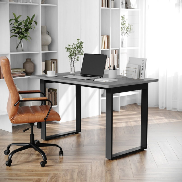 FLASH FURNITURE MTM4830LTGRYUBF Redmond Commercial 48x30 Conference Table with 1in Thick Double Sided Laminate Table Top with PVC Edging and Heavy Duty U-Frame Steel Base, Gray Oak FLASH FURNITURE MTM4830LTGRYUBF Redmond Commercial 48x30 Conference Table with 1in Thick Double Sided Laminate Table Top with PVC Edging and Heavy Duty U-Frame Steel Base, Gray Oak