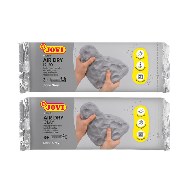EDUCATORS RESOURCE JOV86G-2 JOVI Air Dry Clay, Grey, 2.2lb Bar, Pack Of 2 EDUCATORS RESOURCE JOV86G-2 JOVI Air Dry Clay, Grey, 2.2lb Bar, Pack Of 2