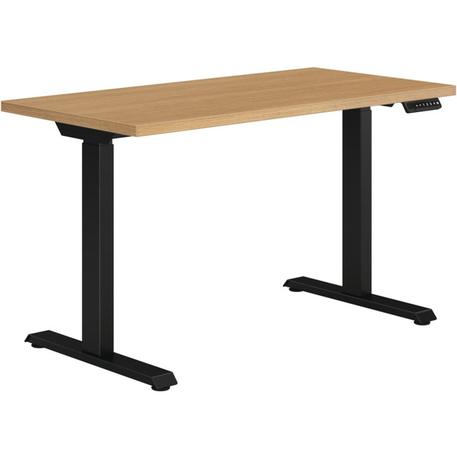 HON HONHABBLKNR2448  Coze Worksurface With Coordinate Height-Adjustable Base, 48inW, Natural Recon/Black