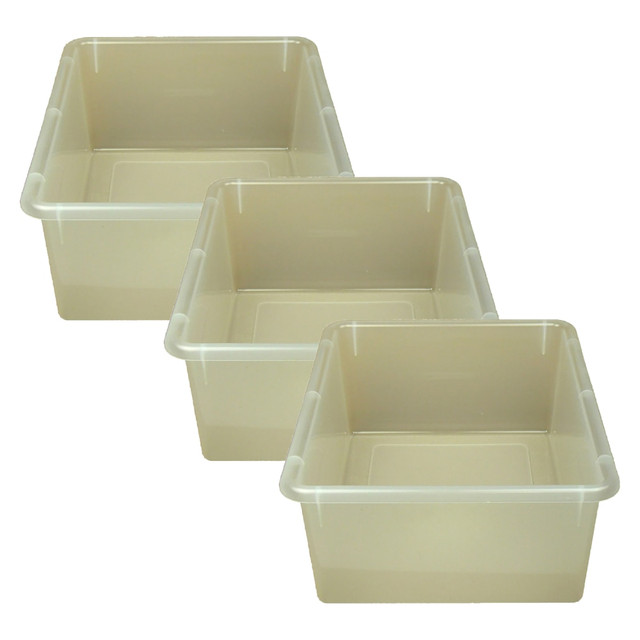 EDUCATORS RESOURCE ROM13120-3 Romanoff Products Double Stowaway Trays, 5-1/2inH x 13-1/2inW x 16inD, Clear, Pack Of 3 Trays EDUCATORS RESOURCE ROM13120-3 Romanoff Products Double Stowaway Trays, 5-1/2inH x 13-1/2inW x 16inD, Clear, Pack Of 3 Trays