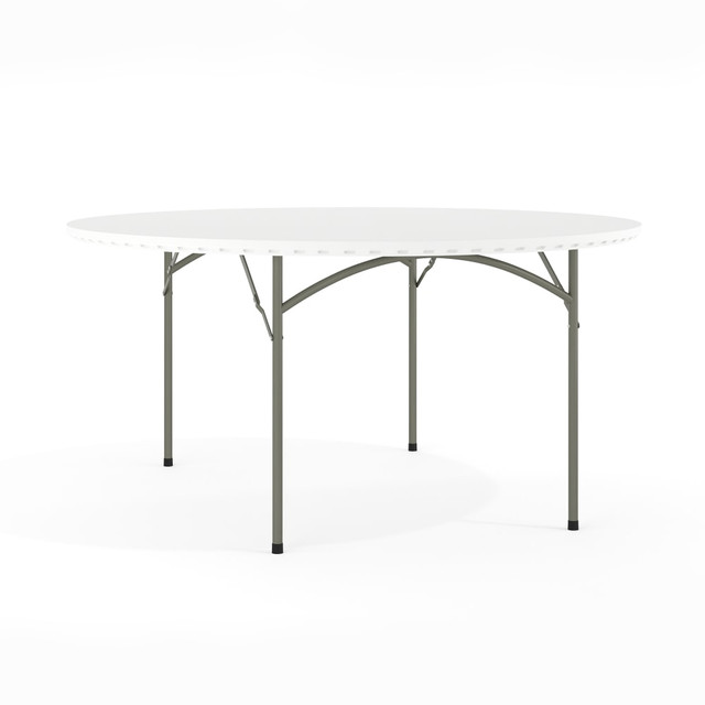 FLASH FURNITURE RB60R  Round Plastic Folding Table, 29inH x 60inW x 60inD, Granite White/Gray