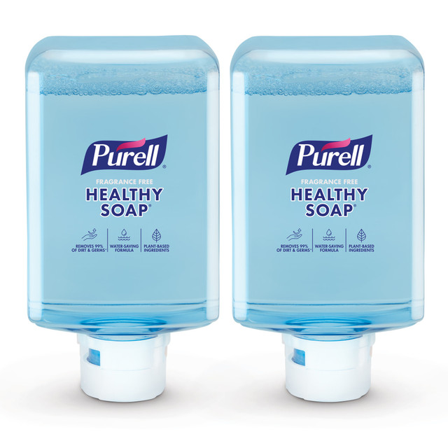 Maintain a clean working environment with the PURELL HEALTHY SOAP With CLEAN RELEASE Technology Foam ES10 Refills. These refills are formulated with plant-based ingredients for a comfortable, irritation-free feel, and they use CLEAN RELEASE Technology for a deep, efficient clean.  Formulated with plant-based ingredients to reduce irritation.  Free of antibacterials, harsh preservatives, fragrance, dyes, phthalates and parabens.  CLEAN RELEASE Technology provides deep, efficient cleaning.  Compatible with ES10 Automatic Soap Dispensers (sold separately).  Cradle to Cradle Basic certified - reduced environmental impact from an overall lifecycle standpoint. Ranked in five tiers: Basic, Bronze, Silver, Gold, and Platinum.  Less harsh chemicals - made with fewer harsh chemicals, or safer chemicals than typical alternatives, helping  reduce your use of and exposure to substances that may be more harmful to your health and the environment.