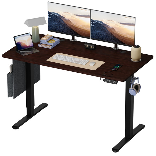 COMFY ZONE US LLC H102014BUS-WNUT Bestier Electric Adjustable-Height Standing Desk With 3 Height-Memory Presets & USB Port, 56inW, Walnut COMFY ZONE US LLC H102014BUS-WNUT Bestier Electric Adjustable-Height Standing Desk With 3 Height-Memory Presets & USB Port, 56inW, Walnut