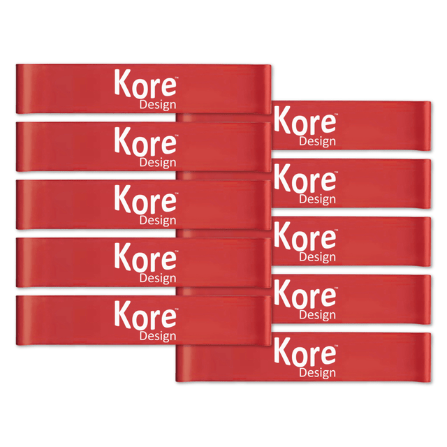 OUT THERE TECHNOLOGIES, LLC KDKB-0000 Kore Design Fidget Kick Bands, Silicone, 2in x 24in, Red, Pack Of 10 Bands OUT THERE TECHNOLOGIES, LLC KDKB-0000 Kore Design Fidget Kick Bands, Silicone, 2in x 24in, Red, Pack Of 10 Bands