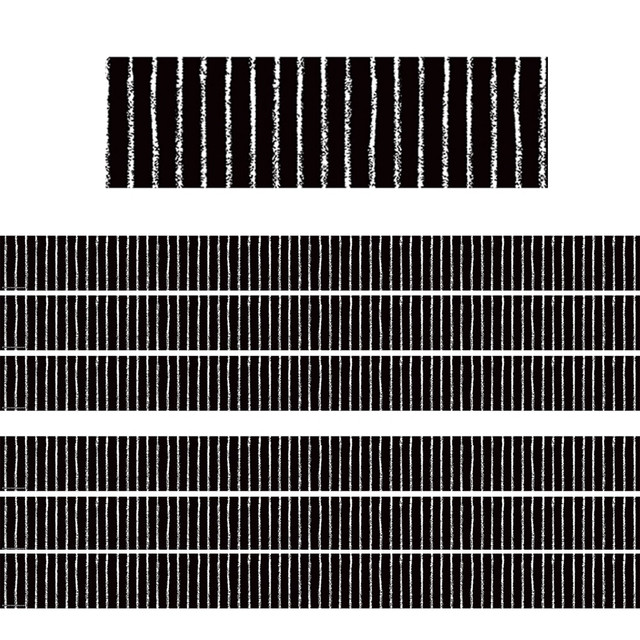 EDUCATORS RESOURCE TCR6061-6 Teacher Created Resources Straight Border Trim, Black With White Pinstripes, 35ft Per Pack, Set Of 6 Packs EDUCATORS RESOURCE TCR6061-6 Teacher Created Resources Straight Border Trim, Black With White Pinstripes, 35ft Per Pack, Set Of 6 Packs