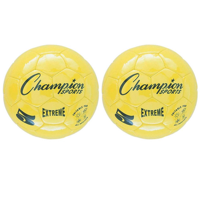 EDUCATORS RESOURCE CHSEX5YL-2 Champion Sports Extreme Soccer Balls, Size 5, Yellow, Pack Of 2 Balls EDUCATORS RESOURCE CHSEX5YL-2 Champion Sports Extreme Soccer Balls, Size 5, Yellow, Pack Of 2 Balls