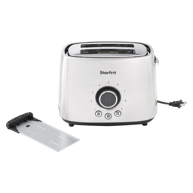 STARFRIT USA INC 024020-004-0000 Starfrit 2-Slice Extra-Wide Self-Adjusting Slot Toaster, Silver